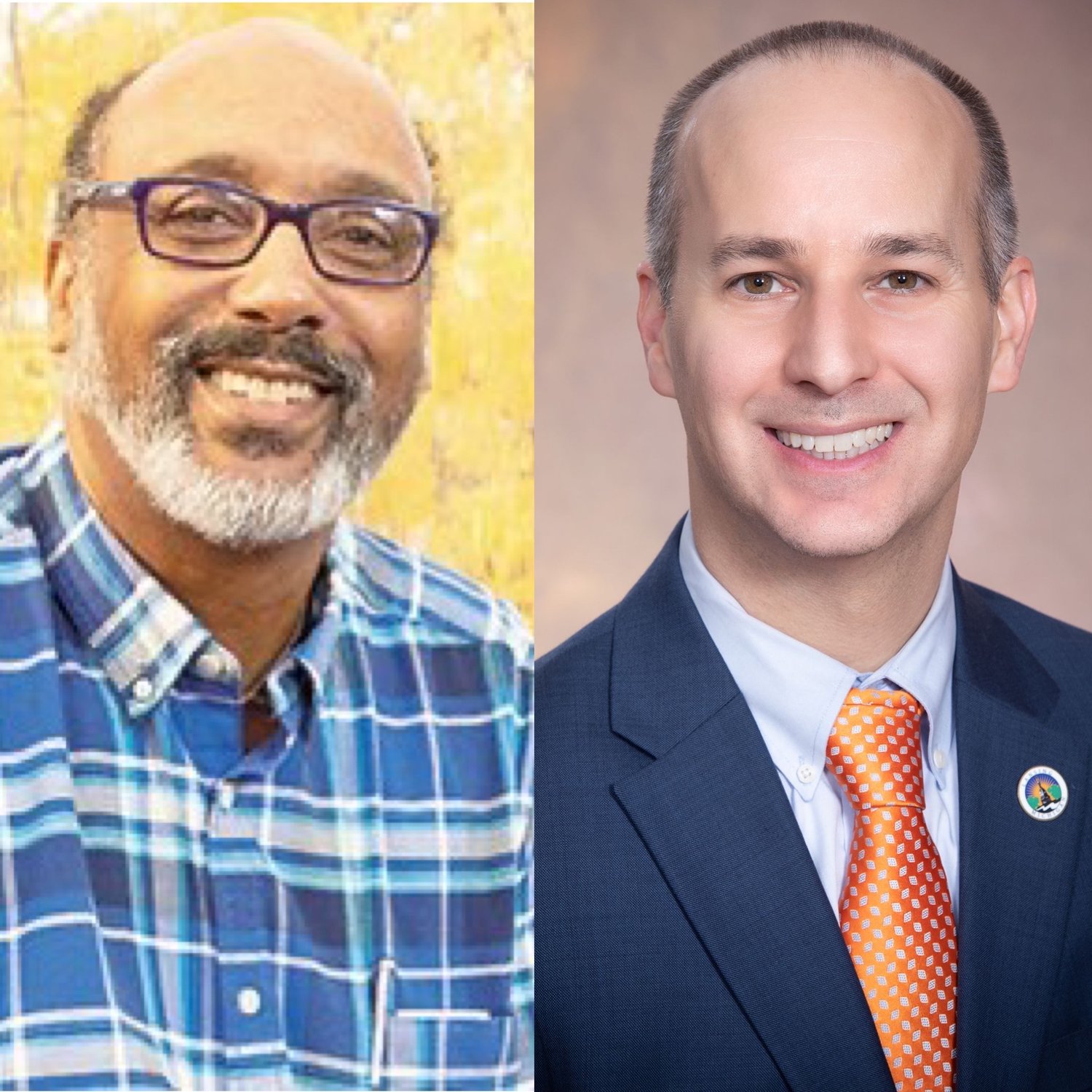 Randy Watkins (left) is the chairman of Lansing Mayor Andy Schor's (right) Inclusion and Diversity Advisory.